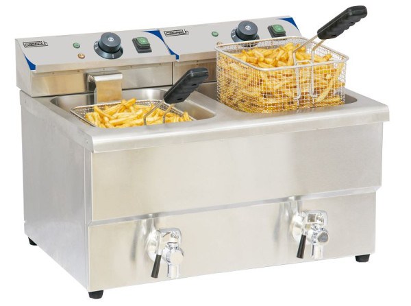 Casselin friteuse 2 x 8L met aftapkraan, CFEV82