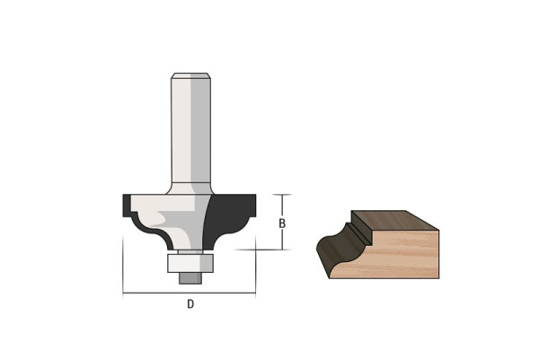 Famag profielfrees HM, 3121, schacht Ø: 8 mm, 3121.834.00