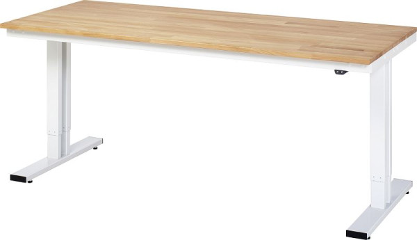 RAU werktafel serie adlatus 300 (elektrisch in hoogte verstelbaar), massief beuken blad, 2000x720-1120x800 mm, 08-WT-200-080-B