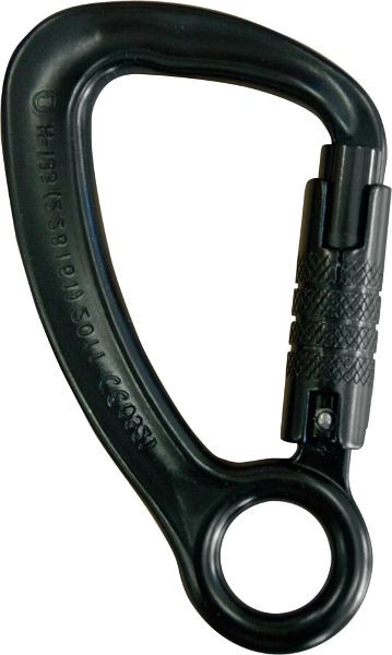 Skylotec karabijnhaak met trilock slot, zwart STAK TRI, aluminium, HMS, 22 kN, oranje, H-133
