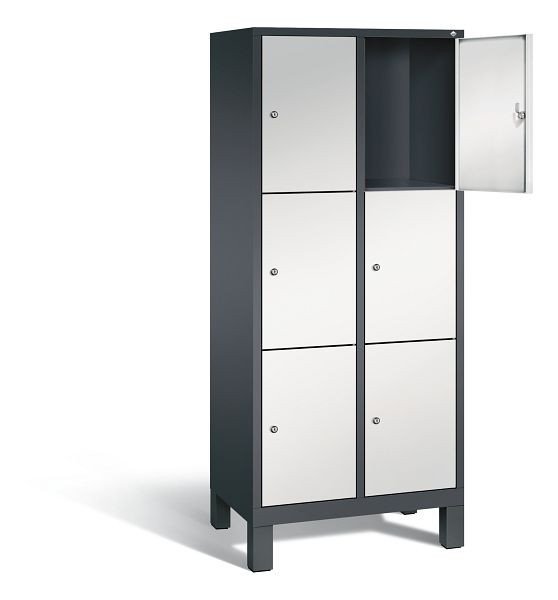 C+P lockerkast Evolo, H1850xW810xD500mm, kleur: zwartgrijs/lichtgrijs, 48010-223 S10089