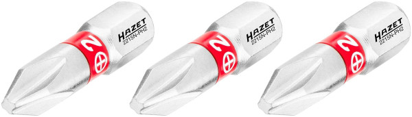 Hazet bit, massief zeskant 6,3 (1/4 inch), Phillips profiel PH, PH2, aantal gereedschappen: 3, sleutelmaat: PH2, 2215N-PH2/3