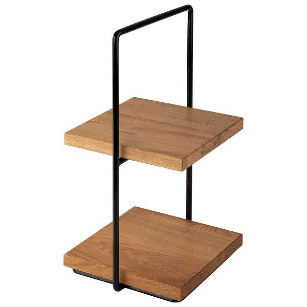 APS 2-laags etagère, 23 x 20 x 40,5 cm, set: 1 buffetkast, 23 x 19 x 40,5 cm, 2 planken, 20 x 20 x 2 cm, eikenhout (geolied), -PERFECTO SMALL-, 33300