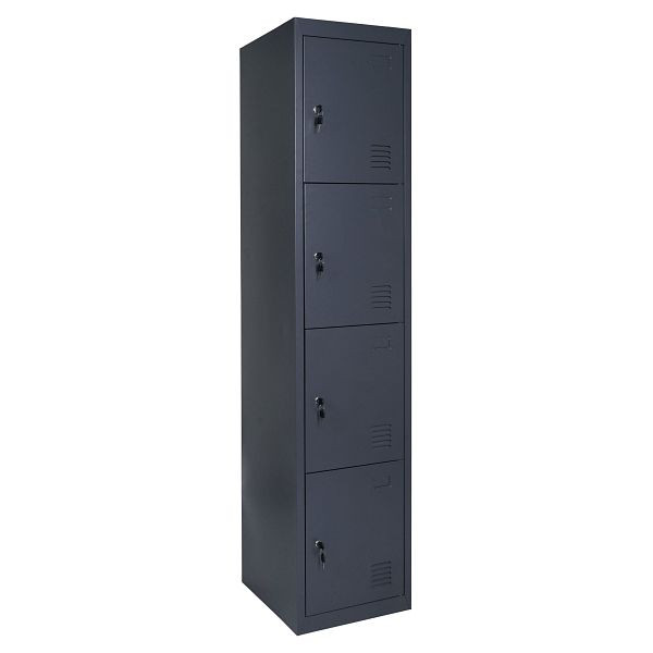 Mendler locker Boston T163, lockerkast locker voor waardevolle spullen, metaal 180x38x45cm, antraciet, 82926