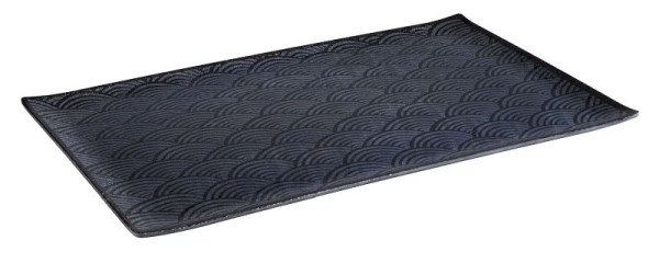 APS GN 1/1 dienblad -DARK WAVE-, 53 x 32,5 cm, hoogte: 2 cm, melamine, binnen: decor, buiten: zwart, 84900