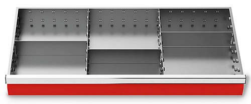 Bedrunka + Hirth metalen indelingsset 5 delig, R 36-16, paneelhoogte 75 mm, afmetingen in mm (BxDxH): 900 x 400 x 75, 198-144-75