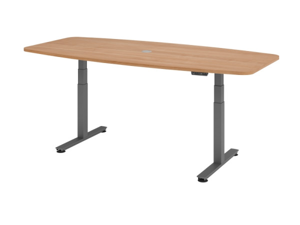 Hammerbacher vergadertafel met geheugenschakelaar, walnoot, VXDSM22/N/G