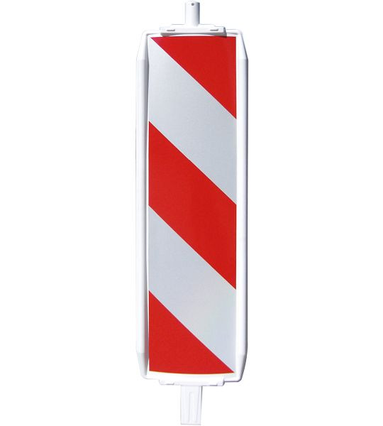 Schake kunststof zwaailamp type 60, sokkel onder 60 x 60 mm, boven Ø42 mm, folie type 2, gearceerd, eenzijdig naar rechts wijzend, rood/wit, 36055/2R