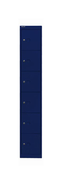 Bisley kantoorlockerkast, 1 vak, 6 vakken, oxford blauw, CLK126639