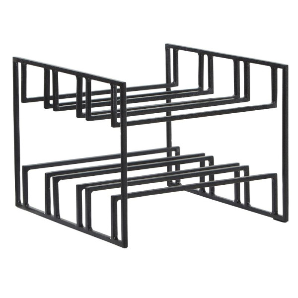 Wohnling wijnfleshouder voor 6 flessen 29x21x25 cm wijnrek zwart metaal, flessenhouder ijzer modern, wijnrek wijnhouder tafelkeuken, WL6.672