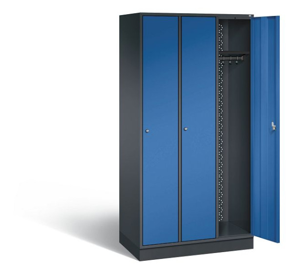 C+P locker Intro, H1950xW920xD490mm, kleur: zwartgrijs / gentiaanblauw, 8170-301 S10038