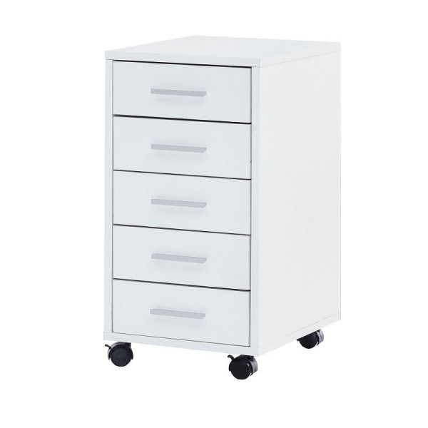 Wohnling LISA rolcontainer wit 33 x 63 x 38 cm hout, WL5.273
