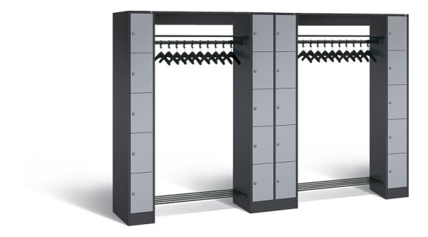 C+P Garderobe Serie 8070, H1950xB2840xT480 mm, Anthrazit/Weißalu, 80730-20 S10227