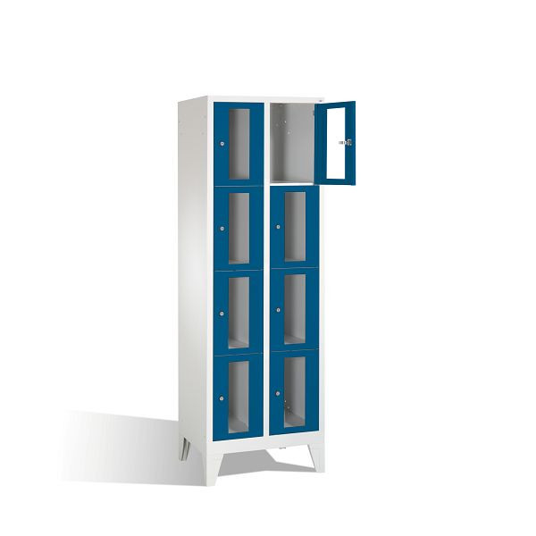 C+P lockerkast Classic, H1850xB610xD500mm, kleur: lichtgrijs / gentiaanblauw, 8010A204 S10003