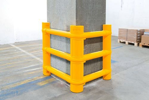 Moravia kolombescherming kunststof ECO, geel, ter bescherming van rechthoekige kolommen, 311121