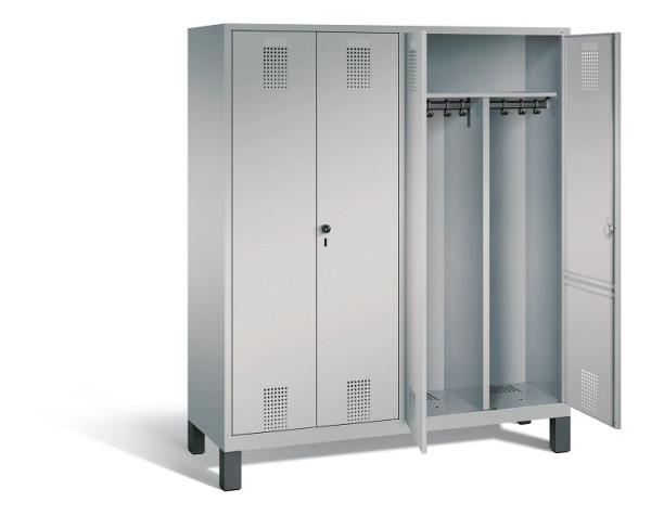C+P zwart wit kastje Evolo, H1850xW1590xD500mm, kleur: wit aluminium, 48012-42 S10046