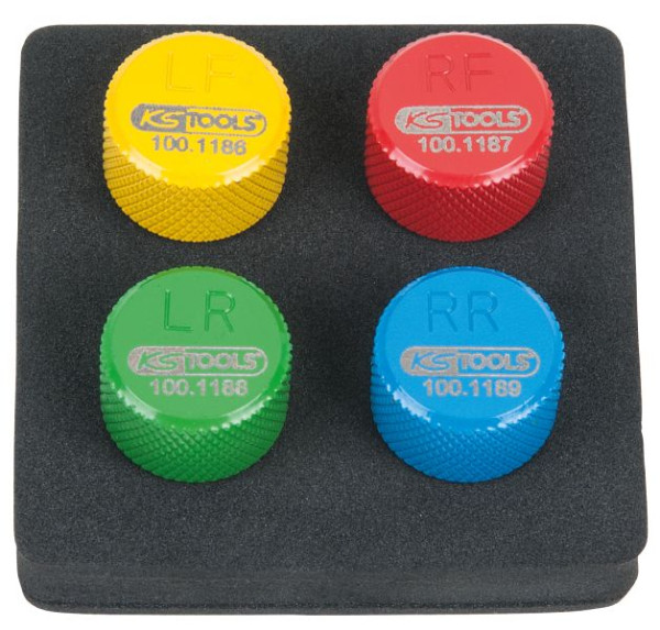 KS Tools RDKS / TPMS bandenontluchtingsset, 4-delig, 100.1185