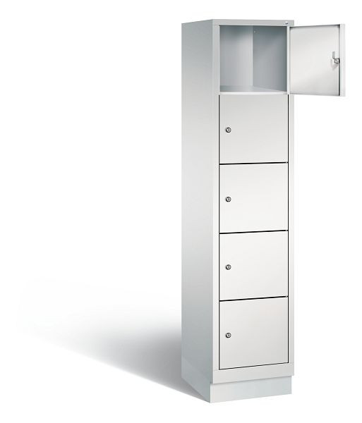 C+P lockerkast Evolo, H1800xB420xD500mm, kleur: lichtgrijs, 48020-125 S10010