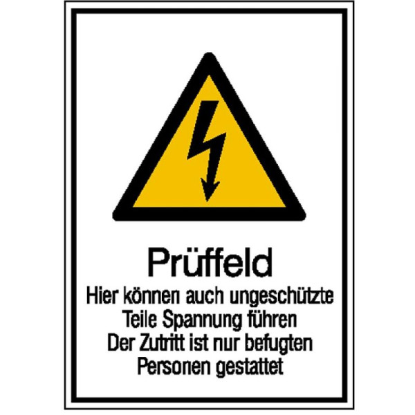 Stone HGS elektrisch markerings-/combinatiebord met waarschuwingsbord en extra tekst, testveld..., 262 x 371 mm / kunststof, weerbestendig, 43.1340