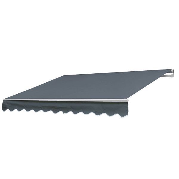 Mendler aluminium luifel HWC-E31, knikarmluifel zonwering 3x2,5m, acryl grijs, 65343