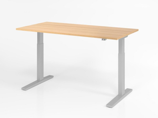 Hammerbacher bureau XMKA16, 160 x 80 cm, blad: eikenhout, 25 mm dik, ABS dikke rand, rechthoekige vorm, VXMKA16/E/S