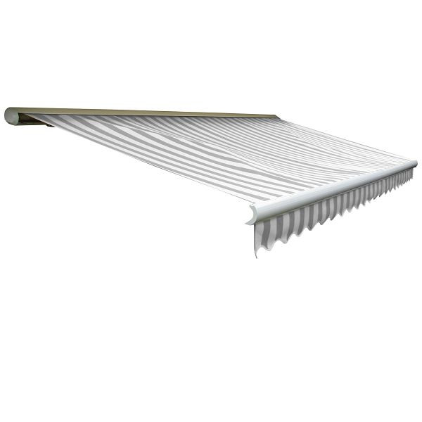 Mendler elektrische cassetteluifel T123, volledige cassette volant 4,5x3m, acryl grijs/wit, 34354+34295+34432+34357