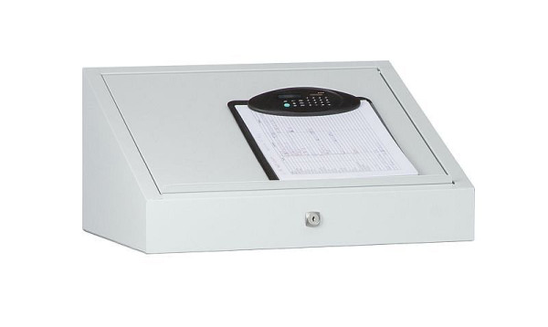 C+P-bureaublad met opbergruimte achter afsluitbare klep, B500T500 mm, 8721-71656