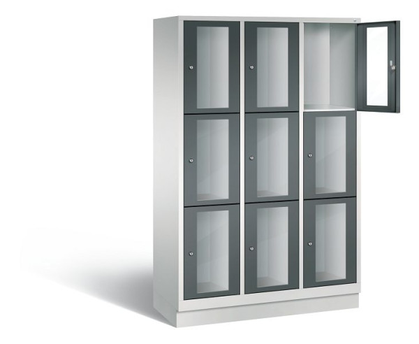C+P lockerkast Classic, H1800xB1200xD500mm, kleur: lichtgrijs / antracietgrijs, 8020A323 S10021