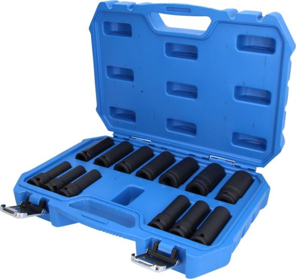 Brilliant Tools 1/2" slagdoppenset, zeskant, 13-delig, lang, 10 - 24 mm, BT022625