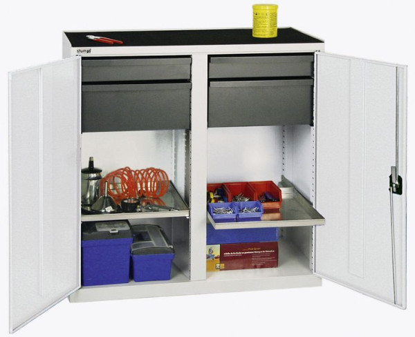 stumpf gereedschaps- en materiaalkast serie 3000, 7035/7035, 2 laden 100 mm, 2 laden 200 mm, 2 badplanken, 3002307