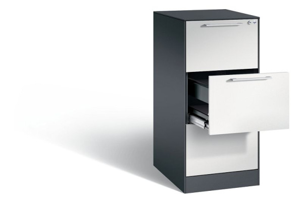 C+P hangarchiefkast Asisto, H1010xB440xD600mm, kleur: zwartgrijs/lichtgrijs, beugelgreep, 146245-311 S10014