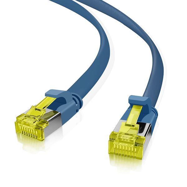 Helos ultraplatte patchkabel U/FTP Cat 6a blauw 15,0m, 205244