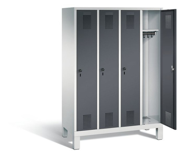 C+P schoolkluis Evolo, H1650xB1190xD500mm, kleur: lichtgrijs / zwartgrijs, 480106-40 S10028