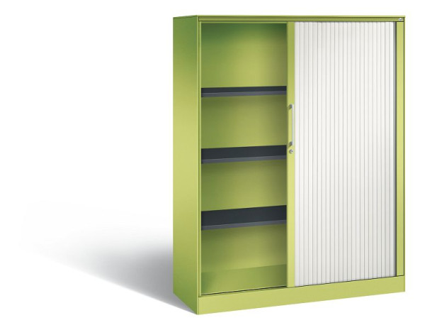 C+P rolluikkast Asisto, H1639xB1200xD435mm, kleur: virid groen/verkeerswit, beugelgreep, 4 niveaus, 143011-000 S10042