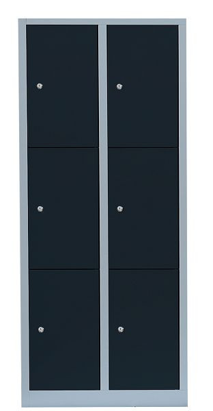 Lüllmann stalen compartimentenkast, 1800 x 800 x 500 mm, lichtgrijs/antracietgrijs, 523328