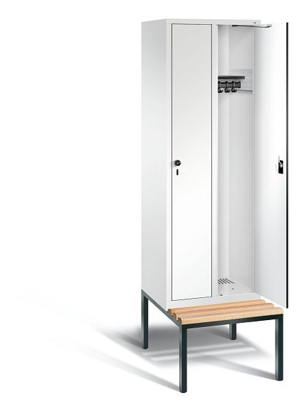 C+P garderobe Evolo, H2090xB610xD815mm, kleur: verkeerswit / decor wit, 48050-20 S10494