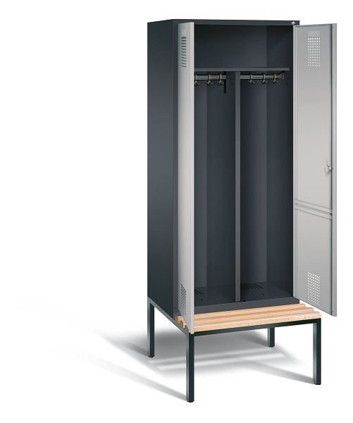C+P zwart wit kastje Evolo, H2090xW810xD815mm, kleur: zwart-grijs/wit aluminium, 48052-22 S10008