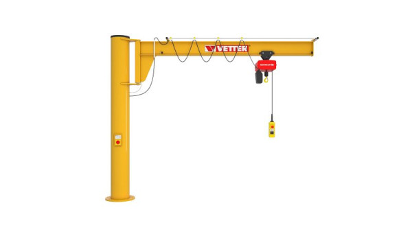 Vetter 250 kg, kolomzwenkkraan 4,0 m ASSISTENT + samengesteld ankersysteem + elektrische kettingtakel, AS2.5-4.0 + VAS2 + SiXX2F-HF