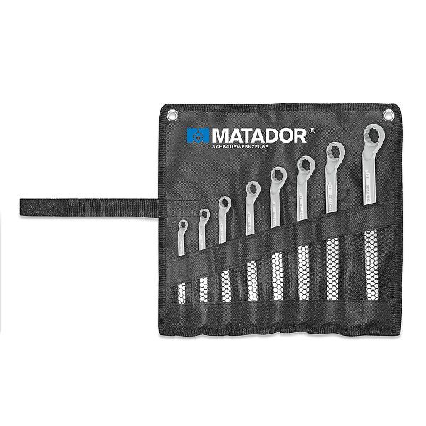 MATADOR dubbele ringsleutelset, 8-delig, 1/4 - 1.1/4 AF, 0200 9081
