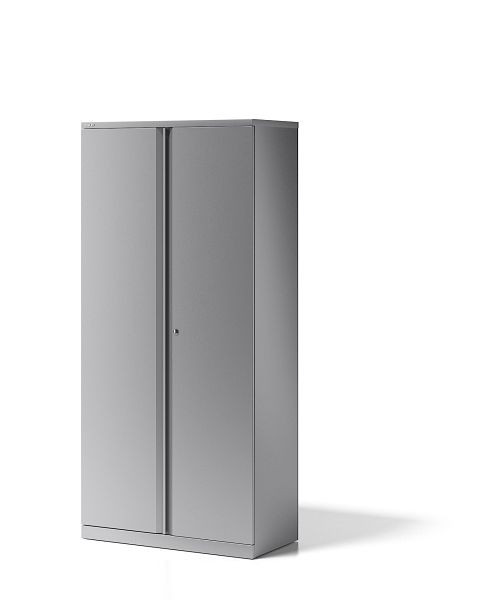Bisley Essentials draaideurkast, met 4 planken voor 5 ordnerhoogtes, zilver, YECB09194S355