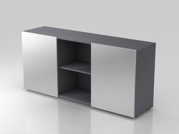 Hammerbacher dressoir 2OH met schuifdeuren grafiet/zilver, 160x42x74,8 cm (BxDxH), V1780/G/S