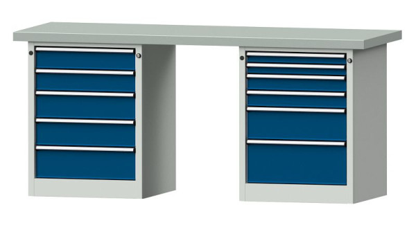 ANKE werkbanken combinatie werkbank, model 841 V, 2000 x 700 x 900 mm, RAL 7035/5010, ZBP 50 mm, 415.127