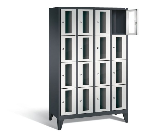 C+P lockerkast Classic, H1850xB1190xD500mm, kleur: zwartgrijs/lichtgrijs, 8010A404 S10013