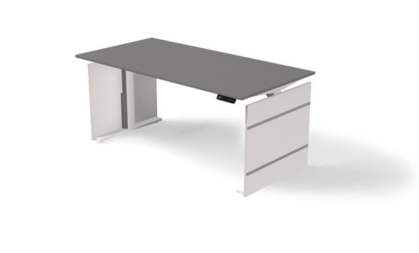 Kerkmann sta-/zittafel B 1600 x D 800 mm, elektrisch in hoogte verstelbaar van 720-1200 mm, vorm 4, kleur: grafiet, 10383412