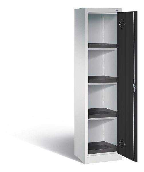 C+P klimaatkast Acurado, H1950xW502xD500mm, kleur: lichtgrijs/zwartgrijs, verzonken handgreep, 8901-316 S10112