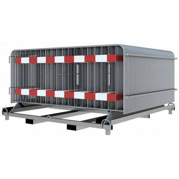 Schakebarrière SET bestaande uit: 50x slagboomrooster 2,50 mx 1,10 m, met twee detectiestrips, rood/wit, RA1/A, 1x stapelpallet, 419_020E-SET50