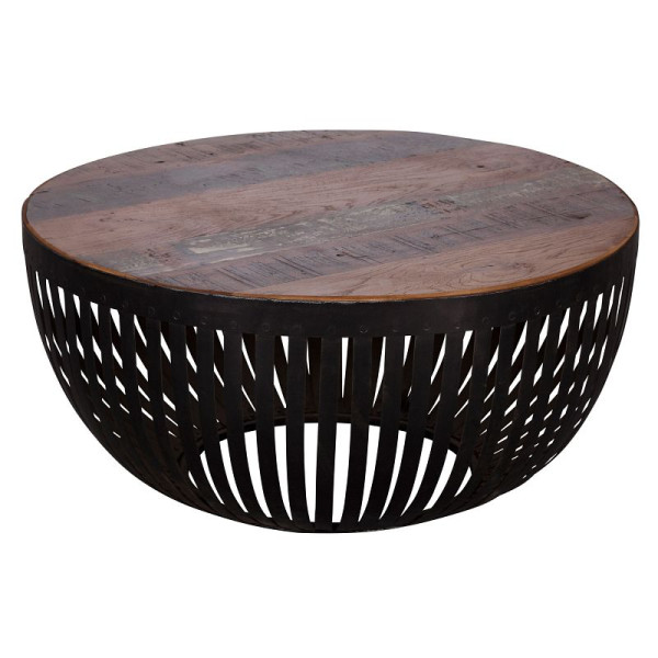 Wohnling salontafel NISHA 70 x 33 x 70 cm hout/metaal industrieel, WL5.547