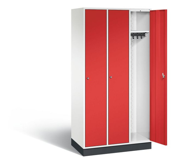 C+P locker Intro, H1950xW920xD490mm, kleur: verkeerswit / vuurrood, 8170-301 S10051