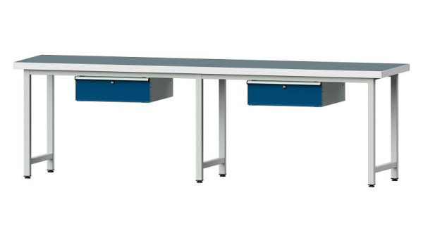 ANKE werkbanken werktafel, model 93, 2800 x 700 x 850 mm, RAL 7035/5010, UBP 50 mm, 400.426
