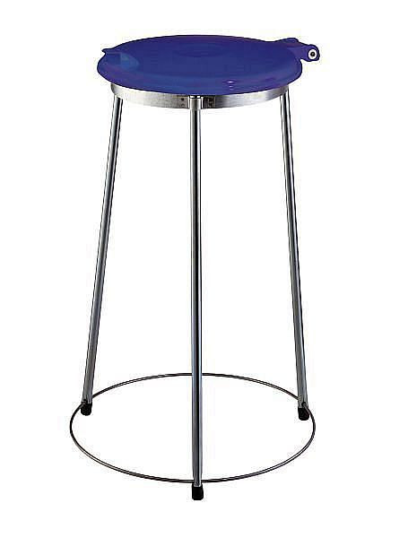 Renner afvalbak "EASY" 70 L, breedte 430 mm x diepte 430 mm x hoogte 700 mm, gegalvaniseerd, met gele kunststof deksel, 8015-00